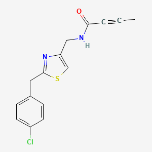 N-[[2-[(4-Chlorophenyl)methyl]-1,3-thiazol-4-yl]methyl]but-2-ynamide