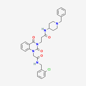N-(1-benzylpiperidin-4-yl)-3-(1-(2-((2-chlorobenzyl)amino)-2-oxoethyl)-2,4-dioxo-1,2-dihydroquinazolin-3(4H)-yl)propanamide