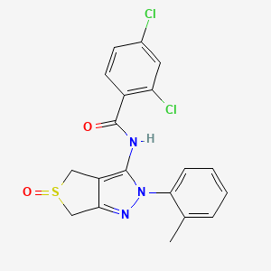 molecular formula C19H15Cl2N3O2S B2849872 2,4-dichloro-N-[2-(2-methylphenyl)-5-oxo-4,6-dihydrothieno[3,4-c]pyrazol-3-yl]benzamide CAS No. 1007193-62-5