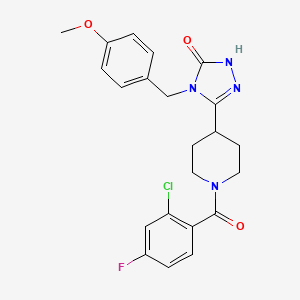 molecular formula C22H22ClFN4O3 B2849877 5-[1-(2-chloro-4-fluorobenzoyl)piperidin-4-yl]-4-(4-methoxybenzyl)-2,4-dihydro-3H-1,2,4-triazol-3-one CAS No. 1775365-93-9