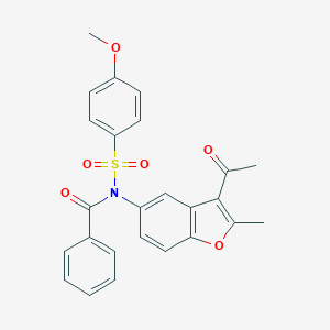 N-(3-acetyl-2-methyl-1-benzofuran-5-yl)-N-[(4-methoxyphenyl)sulfonyl]benzamide