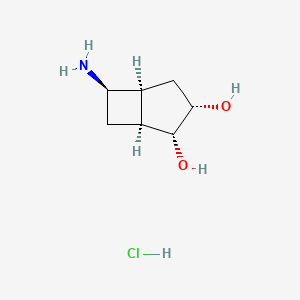 molecular formula C7H14ClNO2 B2849886 (1S,2R,3S,5S,6R)-6-Aminobicyclo[3.2.0]heptane-2,3-diol;hydrochloride CAS No. 2287239-58-9