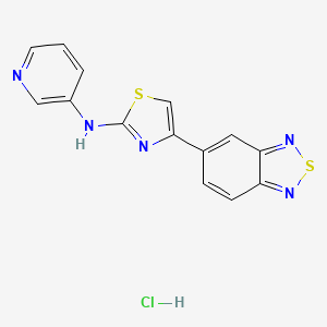 molecular formula C14H10ClN5S2 B2849890 4-(benzo[c][1,2,5]thiadiazol-5-yl)-N-(pyridin-3-yl)thiazol-2-amine hydrochloride CAS No. 2034528-42-0