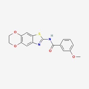 molecular formula C17H14N2O4S B2849892 N-(6,7-dihydro-[1,4]dioxino[2,3-f][1,3]benzothiazol-2-yl)-3-methoxybenzamide CAS No. 892854-66-9