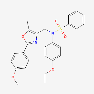 molecular formula C26H26N2O5S B2849903 N-(2-phenylethyl)-1-{3-[(phenylsulfonyl)amino]benzoyl}piperidine-4-carboxamide CAS No. 1251658-46-4