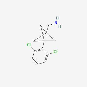 molecular formula C12H13Cl2N B2849906 [3-(2,6-Dichlorophenyl)-1-bicyclo[1.1.1]pentanyl]methanamine CAS No. 2287290-19-9