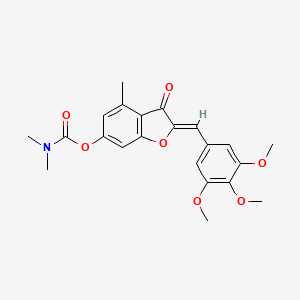 molecular formula C22H23NO7 B2849907 (Z)-4-methyl-3-oxo-2-(3,4,5-trimethoxybenzylidene)-2,3-dihydrobenzofuran-6-yl dimethylcarbamate CAS No. 904011-37-6