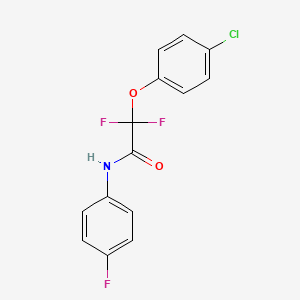 molecular formula C14H9ClF3NO2 B2849912 2-(4-chlorophenoxy)-2,2-difluoro-N-(4-fluorophenyl)acetamide CAS No. 250714-55-7