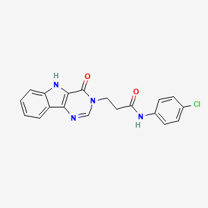 molecular formula C19H15ClN4O2 B2849917 N-(4-chlorophenyl)-3-(4-oxo-4,5-dihydro-3H-pyrimido[5,4-b]indol-3-yl)propanamide CAS No. 1207001-18-0