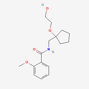 molecular formula C16H23NO4 B2849918 N-((1-(2-hydroxyethoxy)cyclopentyl)methyl)-2-methoxybenzamide CAS No. 2195937-40-5
