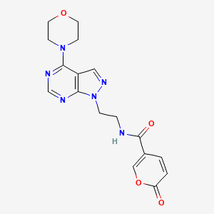 molecular formula C17H18N6O4 B2849928 N-(2-(4-morpholino-1H-pyrazolo[3,4-d]pyrimidin-1-yl)ethyl)-2-oxo-2H-pyran-5-carboxamide CAS No. 1170053-87-8