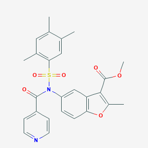 Methyl 5-{isonicotinoyl[(2,4,5-trimethylphenyl)sulfonyl]amino}-2-methyl-1-benzofuran-3-carboxylate