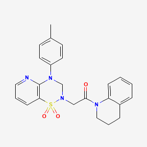 1-(3,4-dihydroquinolin-1(2H)-yl)-2-(1,1-dioxido-4-(p-tolyl)-3,4-dihydro-2H-pyrido[2,3-e][1,2,4]thiadiazin-2-yl)ethanone