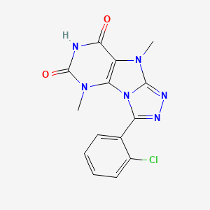 molecular formula C14H11ClN6O2 B2849944 3-(2-chlorophenyl)-5,9-dimethyl-5H-[1,2,4]triazolo[4,3-e]purine-6,8(7H,9H)-dione CAS No. 921574-21-2