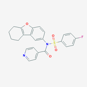 N-(4-fluorophenyl)sulfonyl-N-(6,7,8,9-tetrahydrodibenzofuran-2-yl)pyridine-4-carboxamide