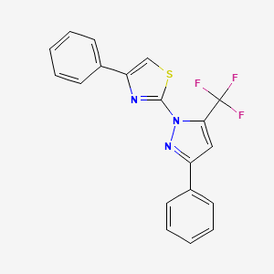4-phenyl-2-[3-phenyl-5-(trifluoromethyl)-1H-pyrazol-1-yl]-1,3-thiazole