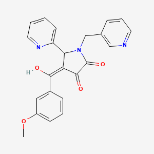 molecular formula C23H19N3O4 B2849963 3-hydroxy-4-(3-methoxybenzoyl)-5-(pyridin-2-yl)-1-(pyridin-3-ylmethyl)-1H-pyrrol-2(5H)-one CAS No. 618878-63-0