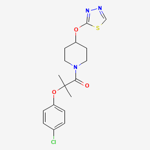 molecular formula C17H20ClN3O3S B2849964 1-(4-((1,3,4-Thiadiazol-2-yl)oxy)piperidin-1-yl)-2-(4-chlorophenoxy)-2-methylpropan-1-one CAS No. 2194849-68-6