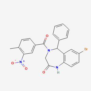 molecular formula C23H18BrN3O4 B2849971 7-bromo-4-(4-methyl-3-nitrobenzoyl)-5-phenyl-3,5-dihydro-1H-1,4-benzodiazepin-2-one CAS No. 533876-94-7