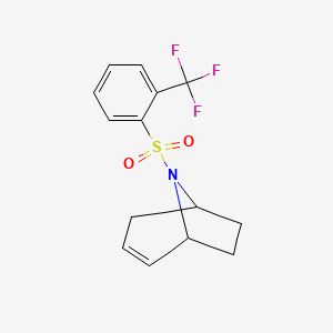 molecular formula C14H14F3NO2S B2849974 8-[2-(trifluoromethyl)benzenesulfonyl]-8-azabicyclo[3.2.1]oct-2-ene CAS No. 1705345-70-5