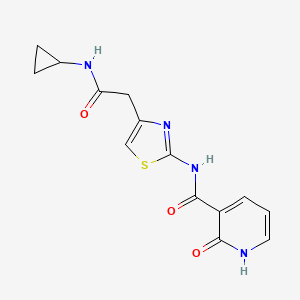 molecular formula C14H14N4O3S B2849978 N-(4-(2-(cyclopropylamino)-2-oxoethyl)thiazol-2-yl)-2-oxo-1,2-dihydropyridine-3-carboxamide CAS No. 946207-63-2