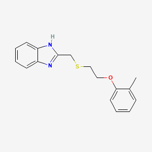 molecular formula C17H18N2OS B2849981 2-[[2-(2-甲基苯氧基)乙硫基]甲基]-1H-苯并咪唑 CAS No. 692747-14-1