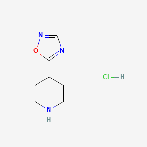 molecular formula C7H12ClN3O B2849986 4-(1,2,4-Oxadiazol-5-yl)piperidine hydrochloride CAS No. 1247631-90-8; 1391033-16-1