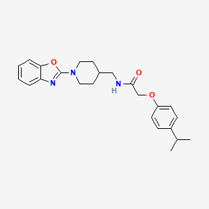molecular formula C24H29N3O3 B2849987 N-((1-(benzo[d]oxazol-2-yl)piperidin-4-yl)methyl)-2-(4-isopropylphenoxy)acetamide CAS No. 1797852-92-6