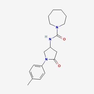 molecular formula C18H25N3O2 B2849990 N-(5-oxo-1-(p-tolyl)pyrrolidin-3-yl)azepane-1-carboxamide CAS No. 894013-50-4