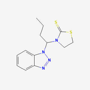 molecular formula C13H16N4S2 B2849996 3-[1-(1H-1,2,3-Benzotriazol-1-yl)butyl]-1,3-thiazolidine-2-thione CAS No. 849414-07-9