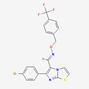 molecular formula C20H13BrF3N3OS B2849998 6-(4-bromophenyl)imidazo[2,1-b][1,3]thiazole-5-carbaldehyde O-[4-(trifluoromethyl)benzyl]oxime CAS No. 691884-00-1
