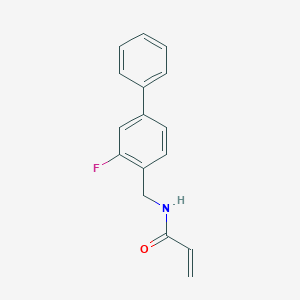 molecular formula C16H14FNO B2850000 N-[(2-Fluoro-4-phenylphenyl)methyl]prop-2-enamide CAS No. 2411256-77-2