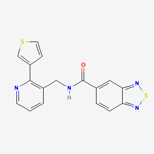 N-((2-(thiophen-3-yl)pyridin-3-yl)methyl)benzo[c][1,2,5]thiadiazole-5-carboxamide