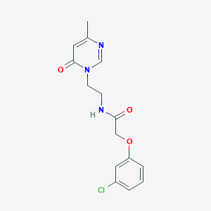 molecular formula C15H16ClN3O3 B2850007 2-(3-chlorophenoxy)-N-(2-(4-methyl-6-oxopyrimidin-1(6H)-yl)ethyl)acetamide CAS No. 1421444-58-7