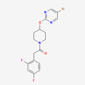molecular formula C17H16BrF2N3O2 B2850008 1-[4-(5-Bromopyrimidin-2-yl)oxypiperidin-1-yl]-2-(2,4-difluorophenyl)ethanone CAS No. 2380174-67-2