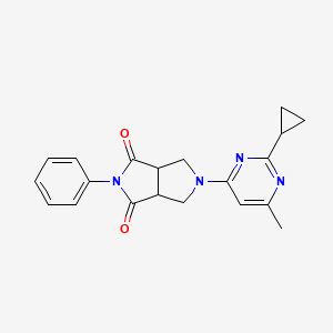 molecular formula C20H20N4O2 B2850023 5-(2-Cyclopropyl-6-methylpyrimidin-4-yl)-2-phenyl-octahydropyrrolo[3,4-c]pyrrole-1,3-dione CAS No. 2415455-08-0