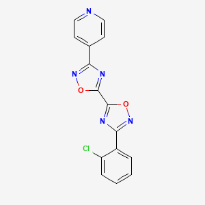 molecular formula C15H8ClN5O2 B2850028 3-(2-Chlorophenyl)-3'-pyridin-4-yl-5,5'-bi-1,2,4-oxadiazole CAS No. 1775330-99-8