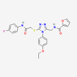 molecular formula C24H22FN5O4S B2850030 N-[[4-(4-ethoxyphenyl)-5-[2-(4-fluoroanilino)-2-oxoethyl]sulfanyl-1,2,4-triazol-3-yl]methyl]furan-2-carboxamide CAS No. 310450-74-9