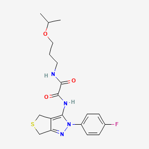 molecular formula C19H23FN4O3S B2850032 N'-[2-(4-fluorophenyl)-4,6-dihydrothieno[3,4-c]pyrazol-3-yl]-N-(3-propan-2-yloxypropyl)oxamide CAS No. 900010-14-2