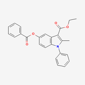 molecular formula C25H21NO4 B2850035 ethyl 5-(benzoyloxy)-2-methyl-1-phenyl-1H-indole-3-carboxylate CAS No. 102883-05-6