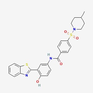 molecular formula C26H25N3O4S2 B2850036 N-(3-(benzo[d]thiazol-2-yl)-4-hydroxyphenyl)-4-((4-methylpiperidin-1-yl)sulfonyl)benzamide CAS No. 683260-61-9