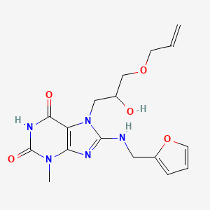 molecular formula C17H21N5O5 B2850047 7-(3-(allyloxy)-2-hydroxypropyl)-8-((furan-2-ylmethyl)amino)-3-methyl-1H-purine-2,6(3H,7H)-dione CAS No. 899358-04-4