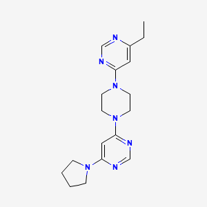 molecular formula C18H25N7 B2850051 4-Ethyl-6-[4-(6-pyrrolidin-1-ylpyrimidin-4-yl)piperazin-1-yl]pyrimidine CAS No. 2415466-47-4