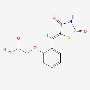 molecular formula C12H9NO5S B2850059 (Z)-2-(2-((2,4-dioxothiazolidin-5-ylidene)methyl)phenoxy)acetic acid CAS No. 2015213-27-9