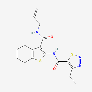 molecular formula C17H20N4O2S2 B2850060 4-ethyl-N-[3-(prop-2-enylcarbamoyl)-4,5,6,7-tetrahydro-1-benzothiophen-2-yl]thiadiazole-5-carboxamide CAS No. 899731-20-5