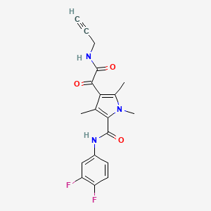 molecular formula C19H17F2N3O3 B2850068 N-(3,4-Difluorophenyl)-1,3,5-trimethyl-4-[2-oxo-2-(prop-2-ynylamino)acetyl]pyrrole-2-carboxamide CAS No. 2133017-36-2