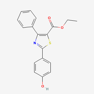 molecular formula C18H15NO3S B2850074 Ethyl 2-(4-hydroxyphenyl)-4-phenylthiazole-5-carboxylate CAS No. 1965304-86-2
