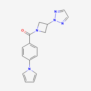 molecular formula C16H15N5O B2850075 (4-(1H-pyrrol-1-yl)phenyl)(3-(2H-1,2,3-triazol-2-yl)azetidin-1-yl)methanone CAS No. 2319892-71-0