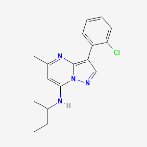 molecular formula C17H19ClN4 B2850078 N-(sec-butyl)-3-(2-chlorophenyl)-5-methylpyrazolo[1,5-a]pyrimidin-7-amine CAS No. 890636-09-6