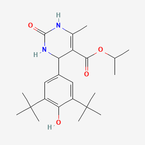 molecular formula C23H34N2O4 B2850083 Propan-2-yl 4-(3,5-di-tert-butyl-4-hydroxyphenyl)-6-methyl-2-oxo-1,2,3,4-tetrahydropyrimidine-5-carboxylate CAS No. 488090-08-0